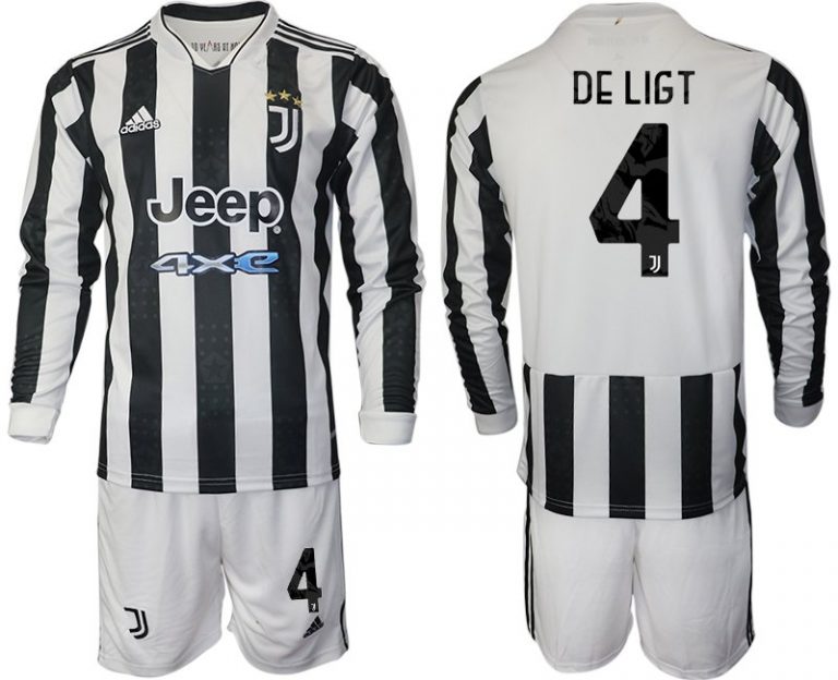 FC Juventus Turin Matthijs de Ligt 4# Herren 2022 Heimtrikot Schwarz/Weiss