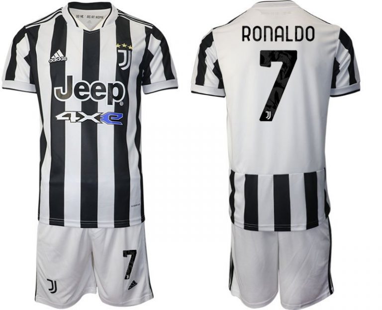 Günstige Fußballtrikots Juventus Turin Heimtrikot 2022 mit Aufdruck Ronaldo 7-1