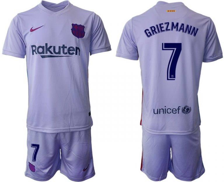 Herren Fußballtrikot FC Barcelona 21-22 Auswärts Trikot mit Aufdruck Griezmann 7-1