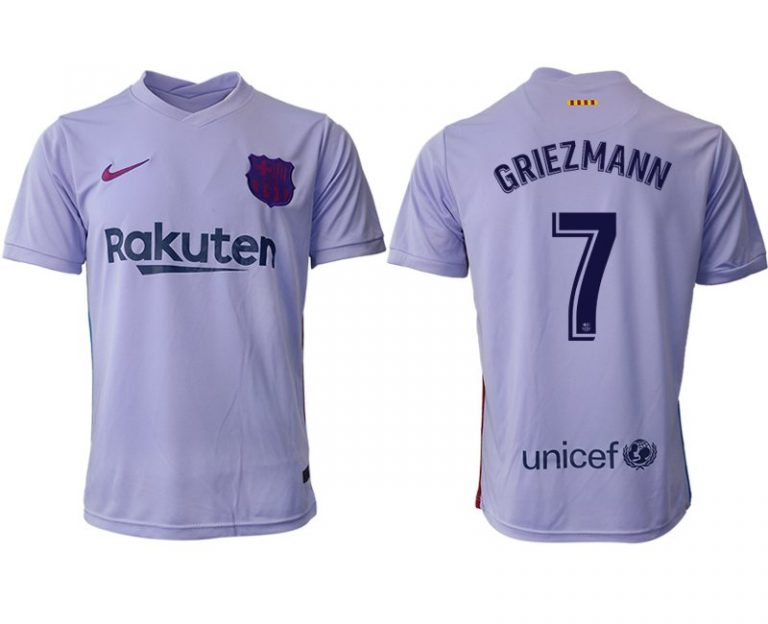 Herren Fußballtrikot FC Barcelona 21-22 Auswärts Trikot mit Aufdruck Griezmann 7