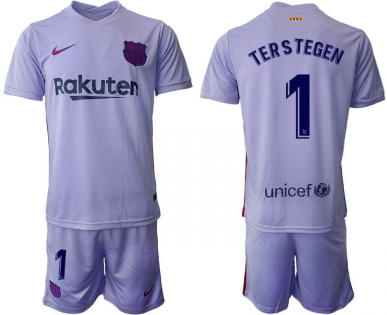 Herren Fußballtrikot FC Barcelona 21-22 Auswärts Trikot mit Aufdruck Ter Stegen 1-1