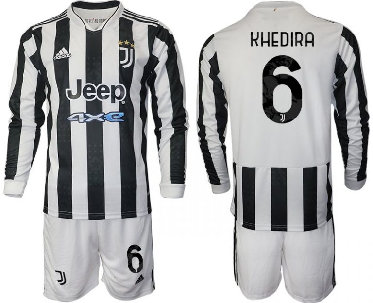 Juventus Turin Sami Khedira 6# Herren 2022 Heimtrikot Langarm + Kurze Hosen