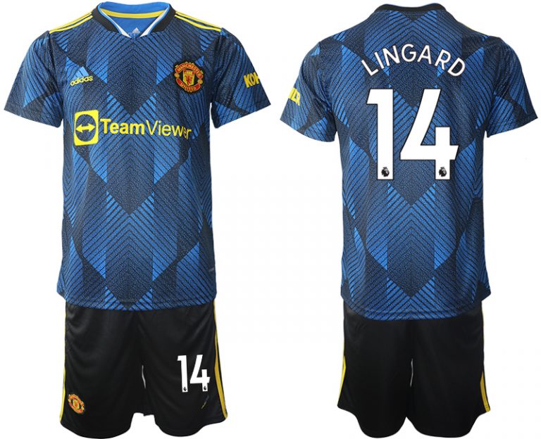 Manchester United Ausweichtrikot 2022 blau mit Aufdruck Lingard 14-1