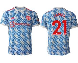 Manchester United Herren Auswärtstrikot 2022 weiss mit Aufdruck James 21