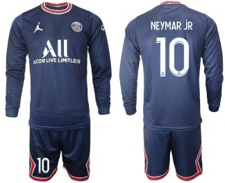 PSG x Jordan Heim-Stadion-Trikot 2021-22 mit Aufdruck Neymar Jr 10 + Kurze Hosen