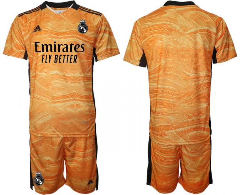 Spanische Vereine Personalisierbar Trikotsatz Real Madrid Torwarttrikot orange