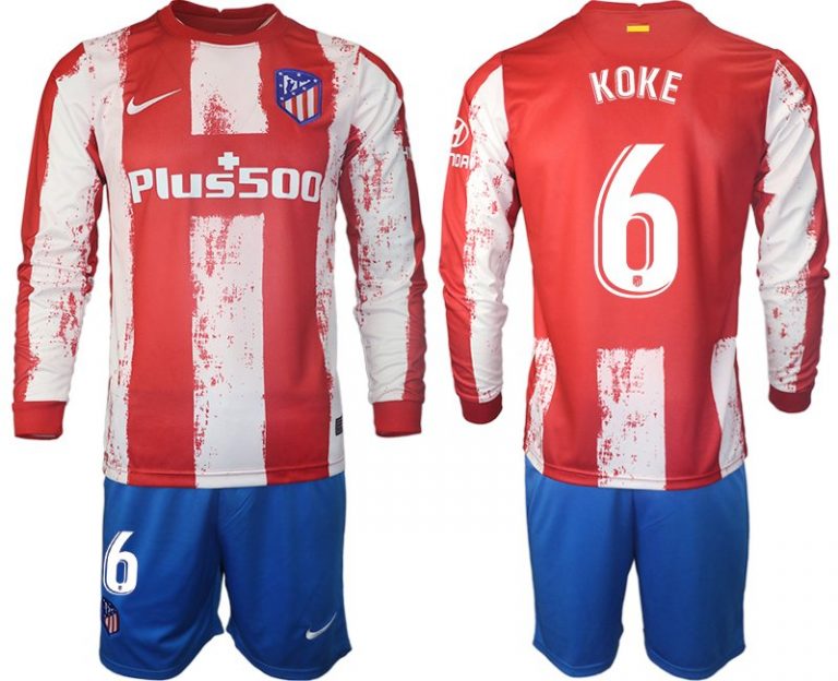 Atlético Madrid 2022 Langarm Heimtrikot mit Aufdruck KOKE 6