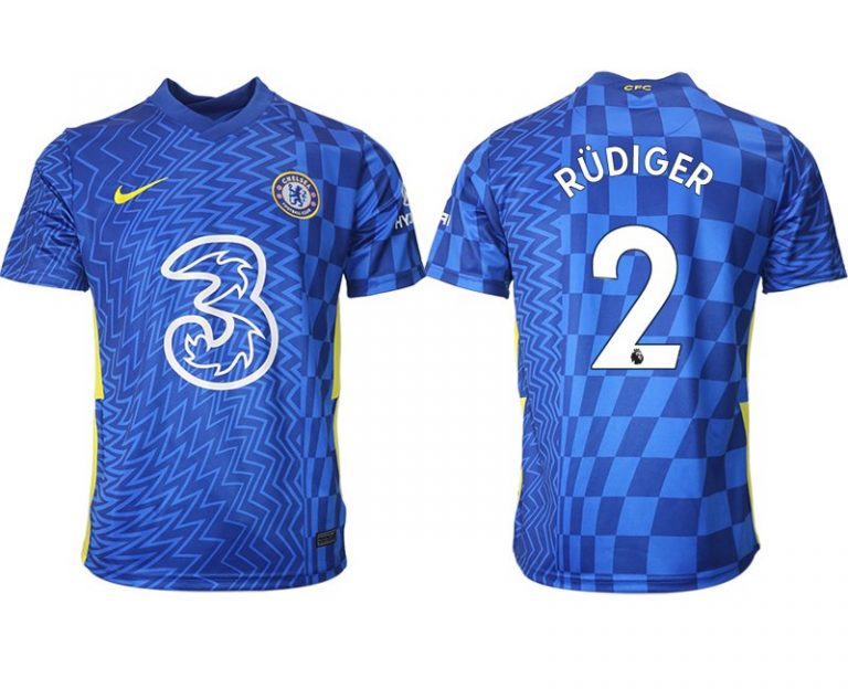 Chelsea F.C. 2022 Heimtrikot mit Aufdruck RÜDIGER 2