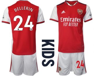 FC Arsenal Heimtrikot 2021/22 für Kinder rot/weiß Mit BELLERIN 24 Aufdruck