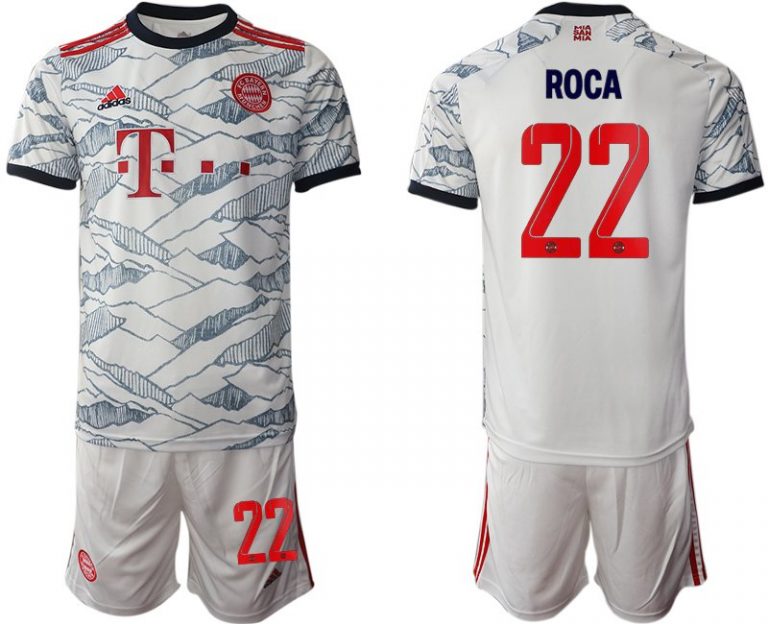 FC Bayern München 2021/22 Herren 3rd Trikot weiß mit Aufdruck ROCA 22