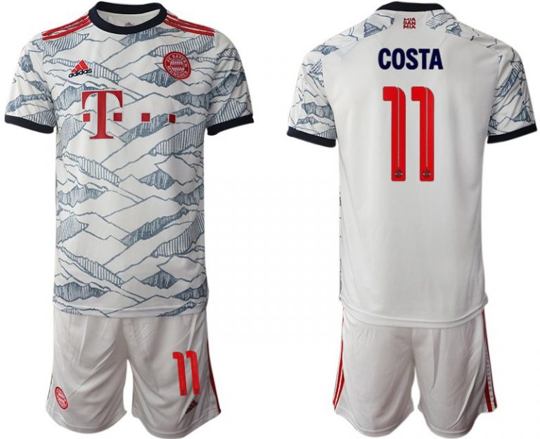 FC Bayern München 2021/22 Herren Ausweichtrikot weiß mit Aufdruck Costa 11-1