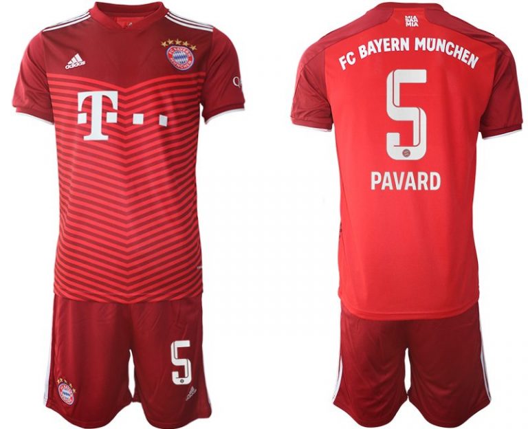 FC Bayern München 2021/22 Herren Heimtrikot rot mit Aufdruck Pavard 5-1