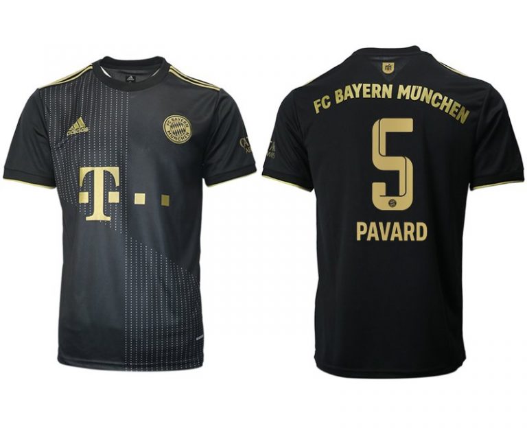 FC Bayern München Herren Auswärts Trikot 21/22 schwarz/gold mit Aufdruck Pavard 5