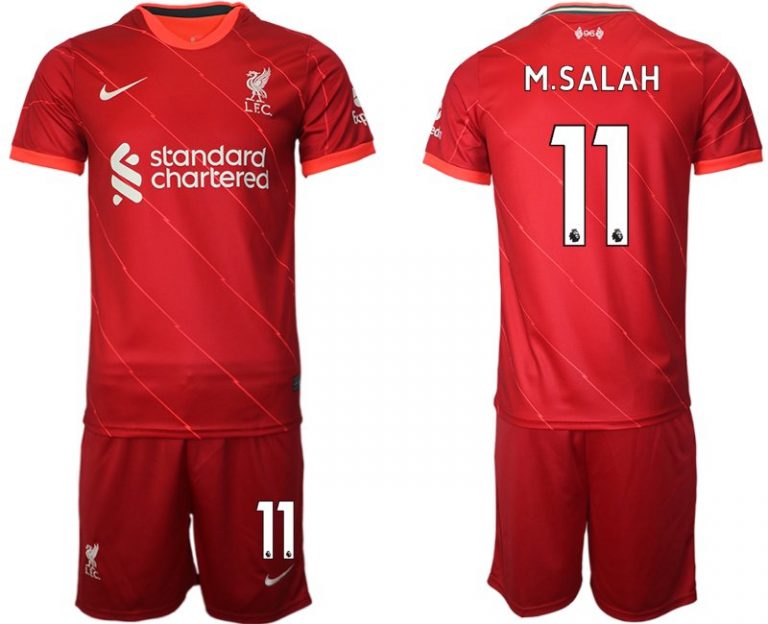 FC Liverpool Heimtrikot 2021/22 rot Trikotsatz Kurzarm + Kurze Hosen M.SALAH 11