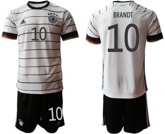 Fußballtrikot Set DFB Deutschland Heimtrikot Herren EM 2020 in weiß mit Aufdruck BRANDT 10