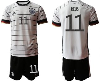 Fußballtrikot Set DFB Deutschland Heimtrikot Herren EM 2020 in weiß mit Aufdruck REUS 11