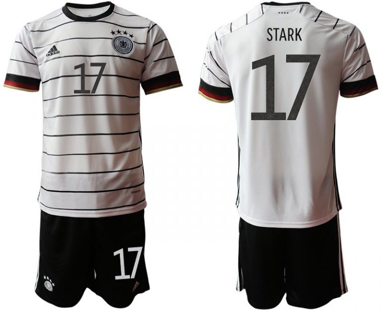 Fußballtrikot Set DFB Deutschland Heimtrikot Herren EM 2020 in weiß mit Aufdruck STARK 17