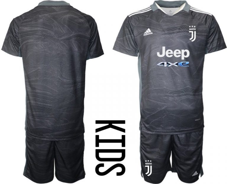 Günstige Kindertrikot Juventus Turin Torwarttrikot schwarz Fußballtrikot Kaufen mit eigenem namen