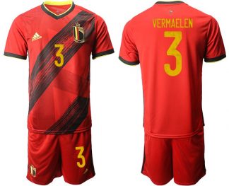 Herren Belgien Heimtrikot EM 2020 Rot mit Aufdruck VERMAELEN 3