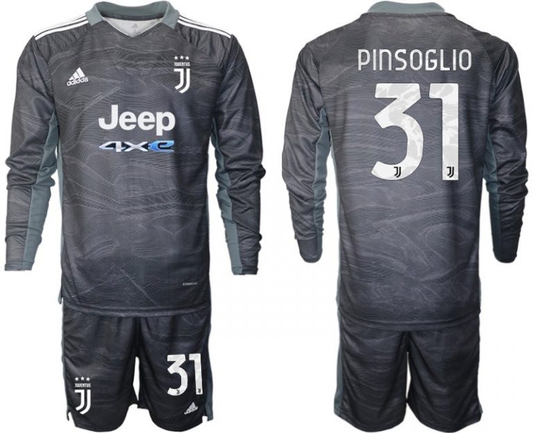 Juventus Torwart Trikot Pinsoglio 31# Günstige Schwarz Langarm + Kurze Hosen