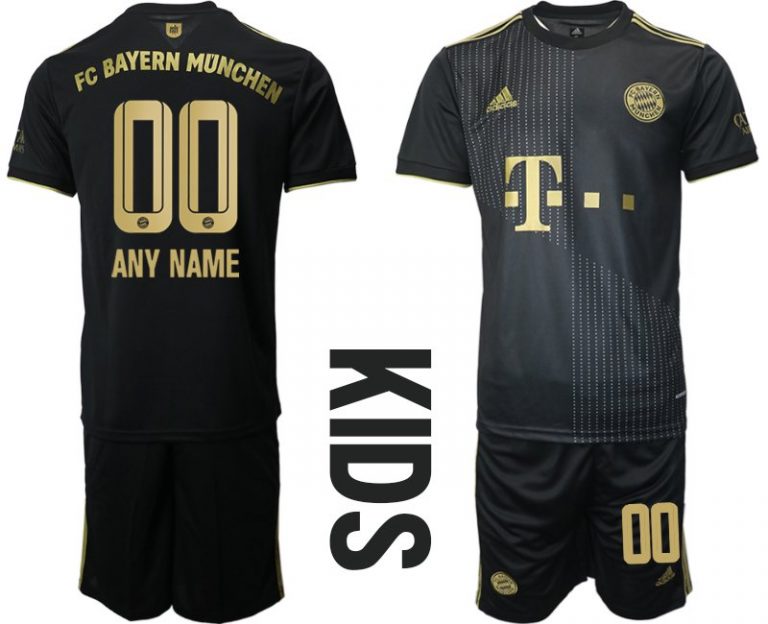 Kinder Fussballtrikot FC Bayern München Auswärtstrikot in schwarz-1