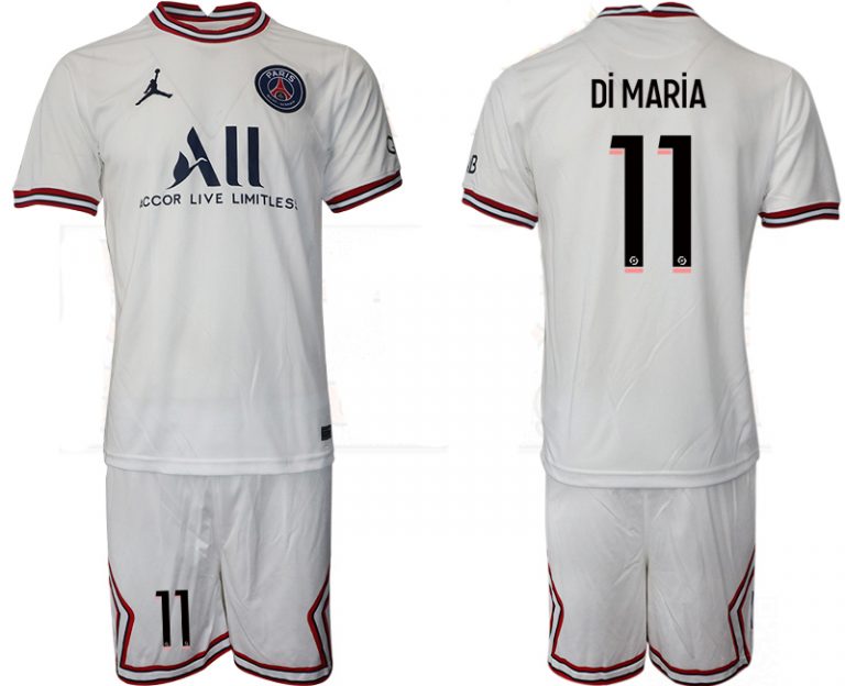 Paris Saint-Germain 4th Shirt 2021/22 Fourth Trikot PSG weiß mit Aufdruck Di María 11