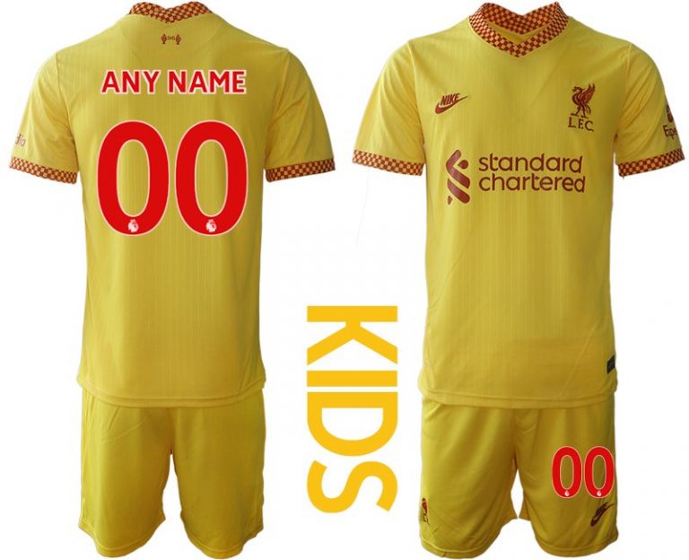 Personalisierbar Fußball Trikot Liverpool Stadion Ausweichtrikot 2021-22 für Kinder-1