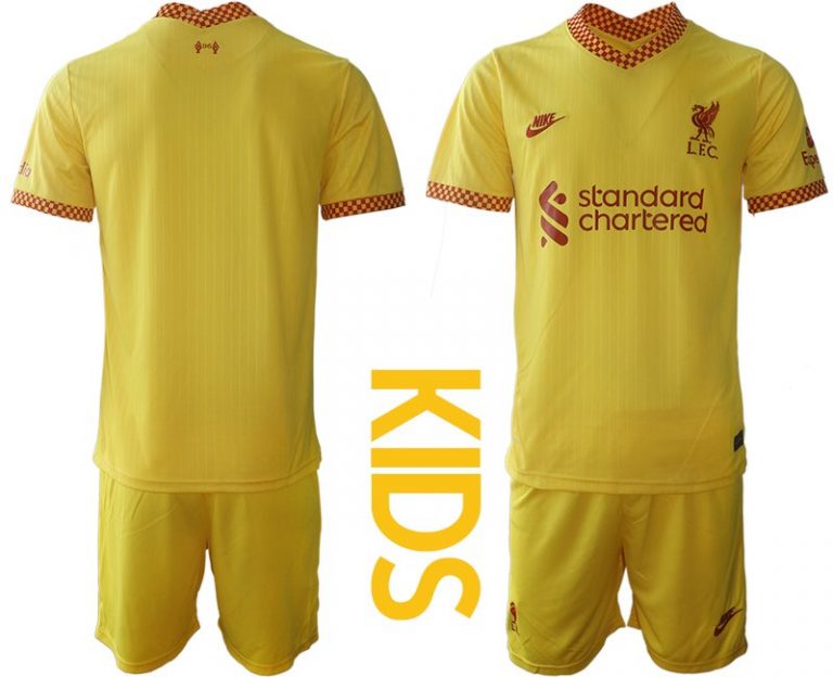 Personalisierbar Fußball Trikot Liverpool Stadion Ausweichtrikot 2021-22 für Kinder