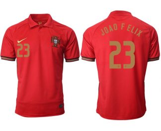 Portugal EURO Vapor Match 2020/21 Heimtrikot Herren rot/gold mit Aufdruck Joao Felix 23