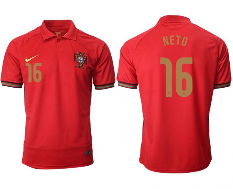 Portugal EURO Vapor Match 2020/21 Heimtrikot Herren rot/gold mit Aufdruck NETO 16