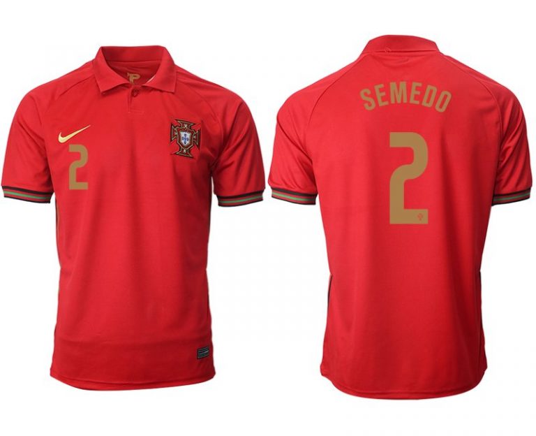 Portugal Heimtrikot 2020/21 rot/gold mit Aufdruck SEMEDO 2