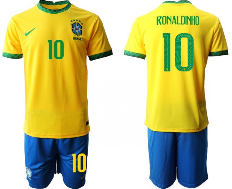 Ronaldinho 10 Brasilien Fussball Herren Heimtrikot 2020-21 in gelb