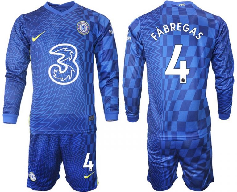 Trikotsatz Chelsea FC Stadium Heimtrikot 2022 blau Langarm mit Aufdruck Fàbregas 4