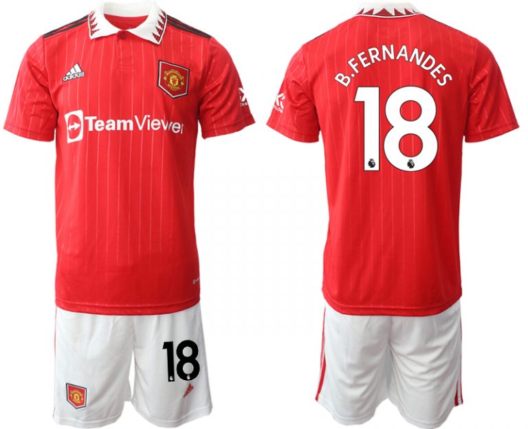 B.Fernandes 18 Manchester United 2022-23 Heimtrikot Herren Trikot + Kurze Hosen