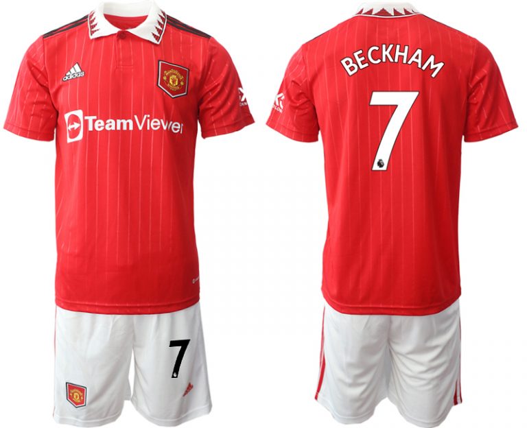 Beckham 7 Manchester United 2022-2023 Heimtrikot Herren Trikot + Kurze Hosen