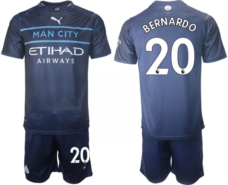 Günstige Manchester City 21-22 Drittes Trikot mit Aufdruck BERNARDO 20