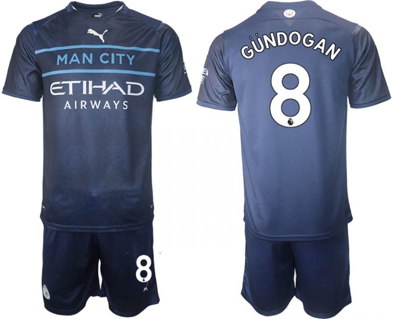 Manchester City 21-22 Drittes Trikot mit Aufdruck GÜNDOGAN 8