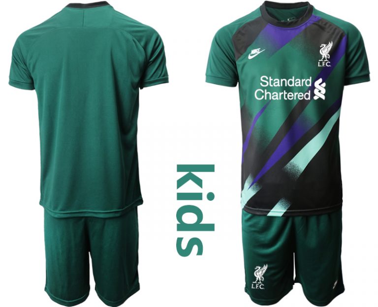 FC Liverpool Torwarttrikot 2020-2021 Dunkelgrün Kindertrikot