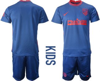 Kinder Atlético Madrid 2020-21 Auswärtstrikot Navy blau Neue Fußballtrikots