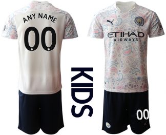 Manchester City Ausweichtrikot 2020-2021 Trikotsatz weiß/violett 3rd Trikot für Kinder