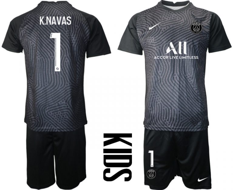 Neue Fußballtrikots Paris Saint Germain PSG Auswärtstrikot 2020-21 Schwarz K.NAVAS #1