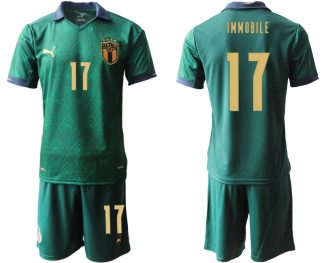 Günstig Italien 2020 Ausweichtrikot Grün Kurzarm + Kurze Hosen IMMOBILE 17