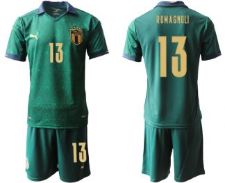 Günstig Italien 2020 Ausweichtrikot Grün Kurzarm + Kurze Hosen ROMAGNOLI 13