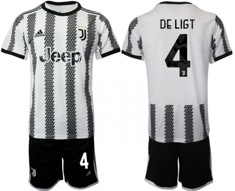 Herren Juventus 2022-23 Heimtrikot Schwarz Weiß mit Aufdruck DE LIGT 4