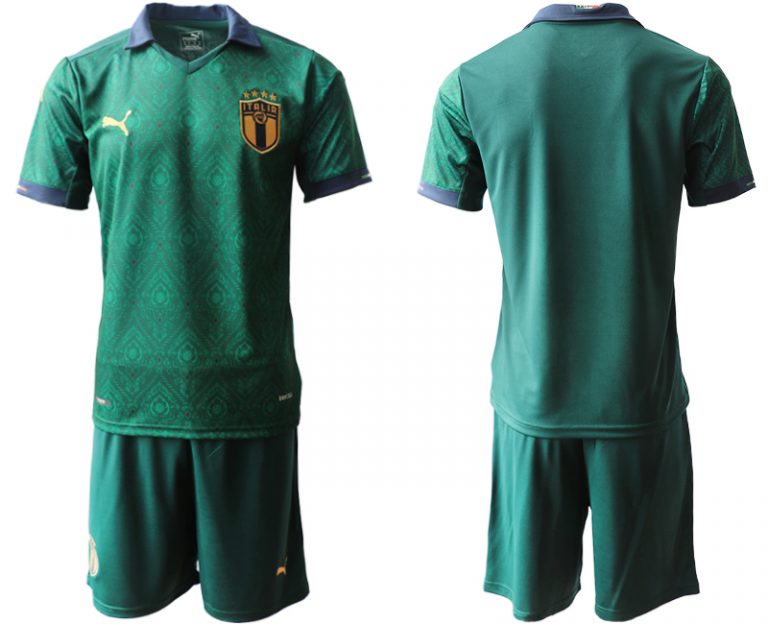 Neue Italien "Renaissance" 2020 Ausweichtrikot Grün Kurzarm + Kurze Hosen