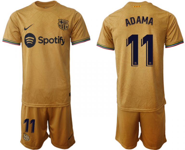 FC Barcelona 2022-23 Auswärtstrikot goldene Away Shirt für Herren ADAMA 11