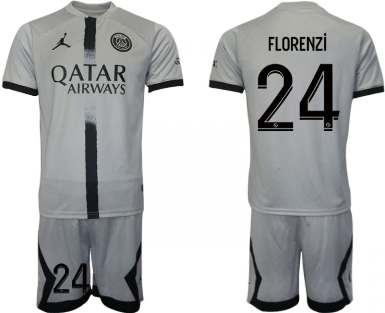 Fußballtrikot für Herren Paris Saint-Germain 22-23 Auswärtstrikot Graue FLORENZi 24