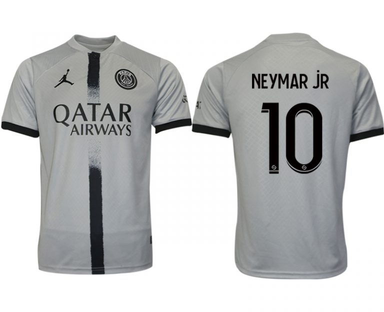 Fußballtrikot für Herren Paris Saint Germain PSG Auswärtstrikot 2022/23 Grau NEYMAR jR 10