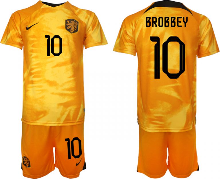 Kaufe Neue Fußballtrikots Niederlande Heimtrikot WM 2022 Fußballtrikot Orange BROBBEY 10