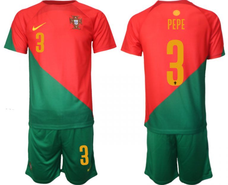 Portugal 2022-2023 Heim Trikot für Herren Fußballtrikot mit Aufdruck PEPE 3